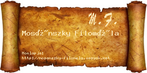 Mosánszky Filoméla névjegykártya